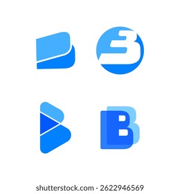 Set of Initial b letter logo design vector template.