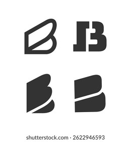 Set of Initial b letter logo design vector template.