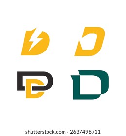 Set of Initial D letter logo design. Letter D logo Collection.