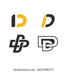 Set of Initial D letter logo design. Letter D logo Collection.