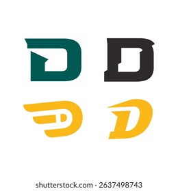 Set of Initial D letter logo design. Letter D logo Collection.