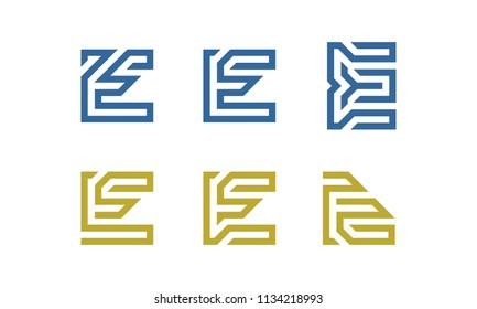 Set of Initial E Logo Vector