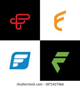 Zeichensatz des F-Logo-Designs, Vektorgrafik