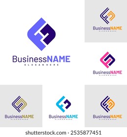 Set of Initial FN logo design vector illustration, Creative letter FN logo concepts