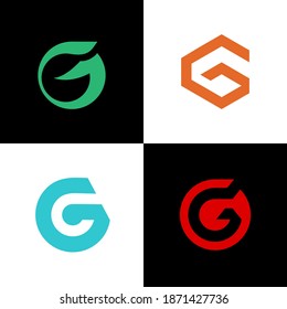 set of initial G logo design sign vector