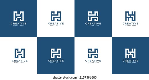 Set of initial H abstract logo vector template