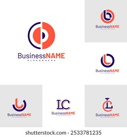 Set of Initial LC logo design vector illustration, Creative letter LC logo concepts