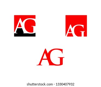 Set of Initial Letter AG Logo Template Design
