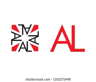 Set of Initial Letter AL Logo Template Design