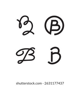 Set of Initial letter B logo icon deisgn template elements.