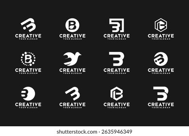 set of initial letter B, logo reference for starting your business
