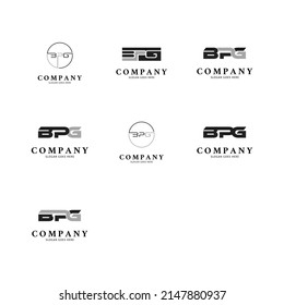 Set of Initial Letter BPG Icon Vector Logo Template Illustration Design
