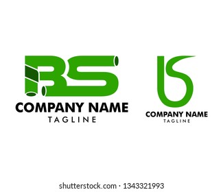 Set of Initial Letter BS Logo Template Design