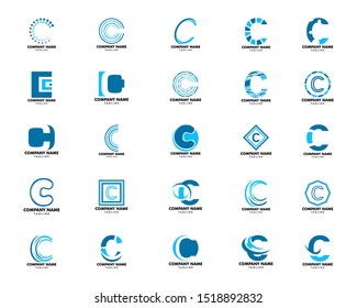 Set of Initial Letter C Logo Template Design