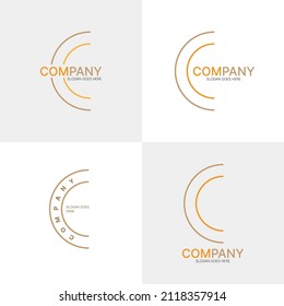 set of initial letter c logo design inspiration with soft color.vector illustration