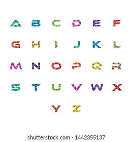 set initial letter capital abstract triangle logo vector