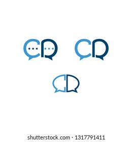 Set of initial letter cd chat icon, ,dialogue icon vector logo style