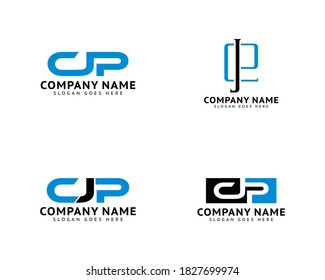 Set of Initial Letter CJP Logo Template Design