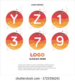 set initial letter colorful logo in the circle. Vector design template elements for your application or company identity.
