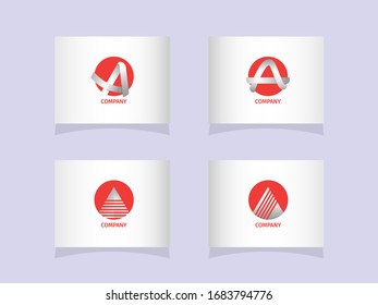 Set of Initial Letter A Corporate Logo Concept