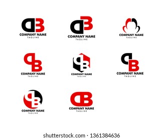Set of Initial Letter DB Logo Template Design