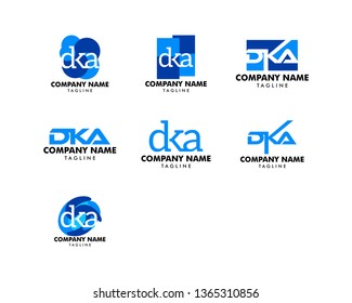 Set of Initial Letter DKA Logo Template Design