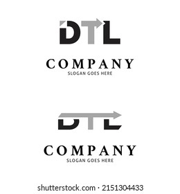 Conjunto de letras iniciales Diseño de la ilustración de la plantilla del logotipo del vector de iconos DTL