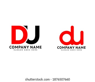 Set of Initial Letter DU Logo Template Design