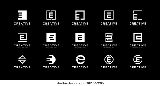 Set of initial letter E logo design template