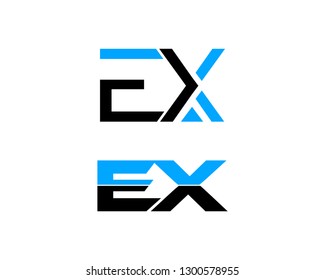 Set of Initial letter EX logo template design