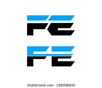 Set of Initial letter FE logo template design