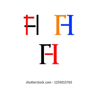 Set Of Initial Letter FH Logo Template Design