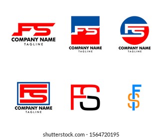 Set of Initial Letter FS Logo Template Design