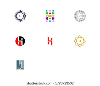 Set of Initial Letter H Design Logo