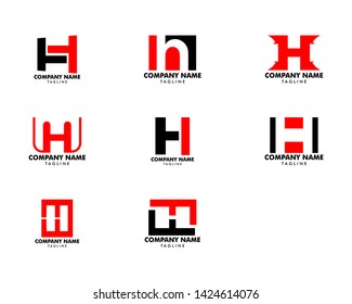Set of Initial Letter H Logo Template Design