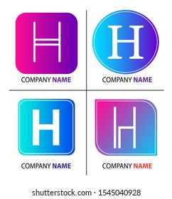 Set of Initial Letter H Logo Template Design