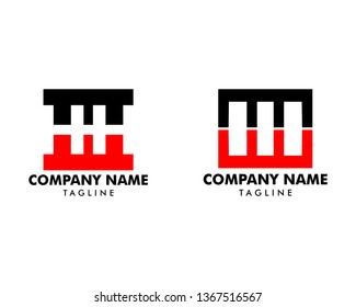 Set of Initial Letter HH Logo Template Design