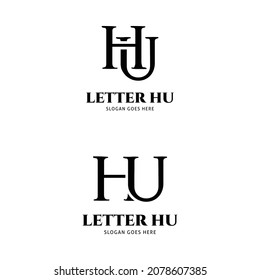 Set of Initial Letter HU Icon Vector Logo Template Illustration Design