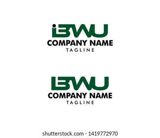 Set of Initial letter IBWU logo design vector