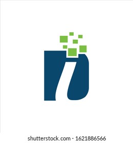 set of initial letter ID technology logo. modern icon  template design