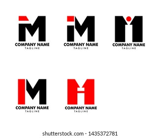 Set of Initial Letter IM Logo Template Design