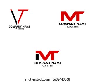 Set of Initial Letter IVT Logo Template Design