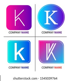 Set of Initial Letter K Logo Template Design
