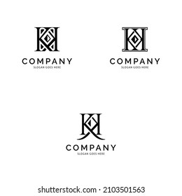 Set of Initial Letter KK Icon Vector Logo Template Illustration Design