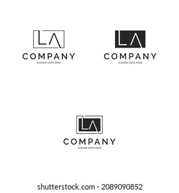 Set of Initial Letter LA Icon Vector Logo Template Illustration Design