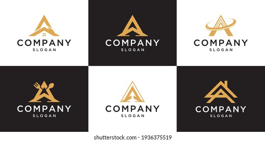 Set of initial letter a logo design