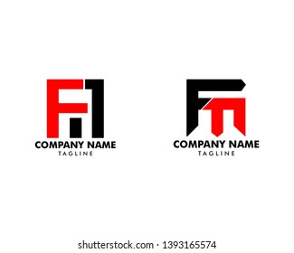 Set of Initial Letter Logo FM Template Vector Design