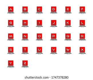 Conjunto de logotipos de letras iniciales con elemento cuadrado
