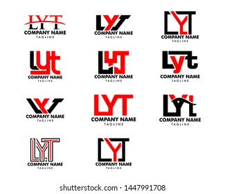 Set of Initial Letter LYT Logo Template Design