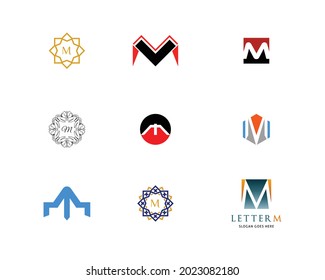 Set of Initial Letter M Logo Template Design